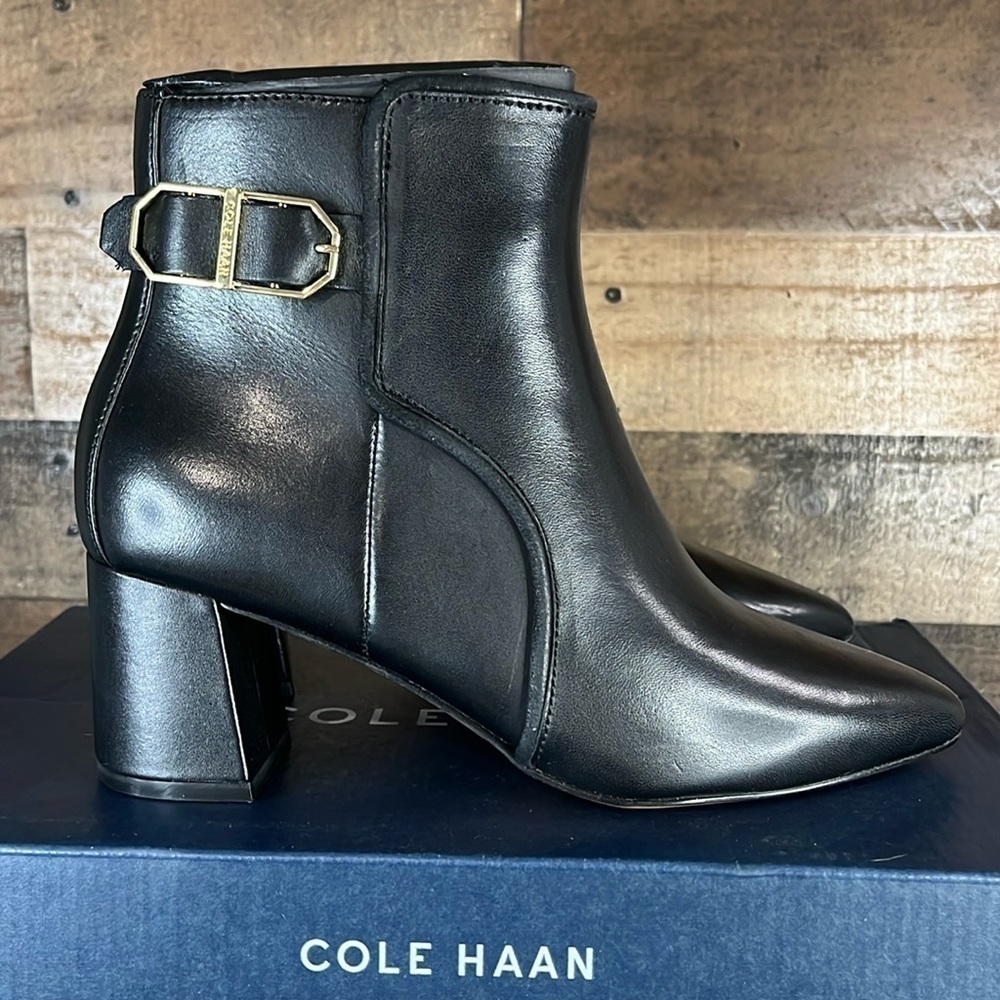Cole Haan Ettie Buckled Bootie Black Size 6 B - Picture 1 of 10